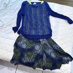 3-PIECE OUTFIT, SKIRT, TANK, SWEATER